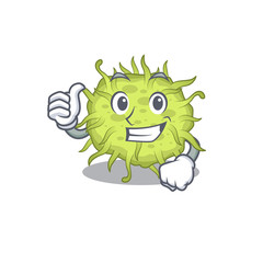 bacteria coccus cartoon character design making OK gesture
