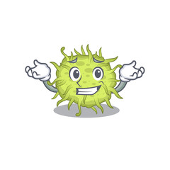 A picture of grinning bacteria coccus cartoon design concept