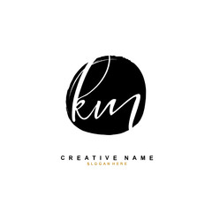 
KM K M Initial logo template vector. Letter logo concept