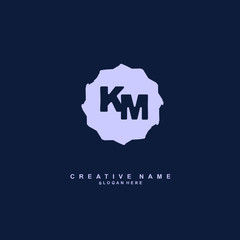 
KM K M Initial logo template vector. Letter logo concept