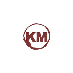 
KM K M Initial logo template vector. Letter logo concept