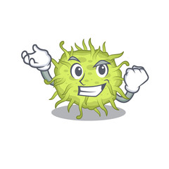 A dazzling bacteria coccus mascot design concept with happy face