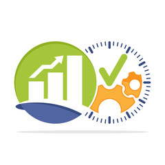 Illustrated icon with the concept of time management optimization in business