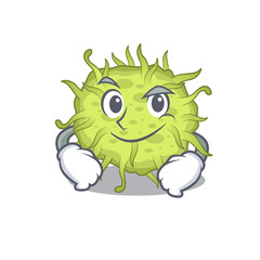 A mascot design of bacteria coccus having confident gesture