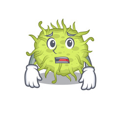 Cartoon design style of bacteria coccus showing worried face
