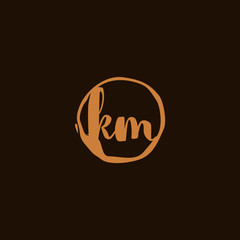 
K M KM Initial logo template vector. Letter logo concept
