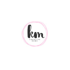 
K M KM Initial logo template vector. Letter logo concept