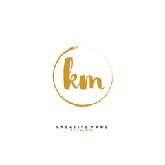 
K M KM Initial logo template vector. Letter logo concept