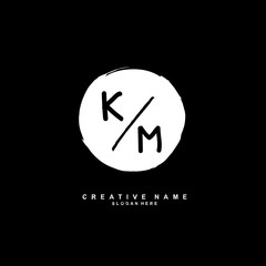 
K M KM Initial logo template vector. Letter logo concept