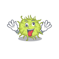 A cartoon design of bacteria coccus having a crazy face