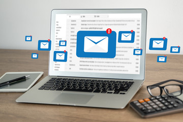 Mail Communication Connection message to mailing contacts phone Global Letters Concept