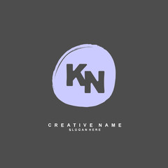 
K N KN Initial logo template vector. Letter logo concept
