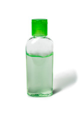 Bottle of antiseptic hand gel isolated on white