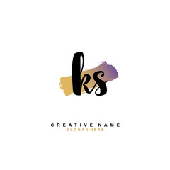 
K S KS Initial logo template vector. Letter logo concept