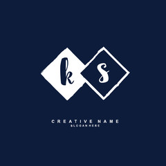 
K S KS Initial logo template vector. Letter logo concept