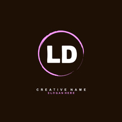 
L D LD Initial logo template vector. Letter logo concept