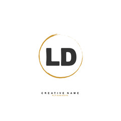 Obraz premium L D LD Initial logo template vector. Letter logo concept