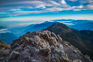 Fototapeta premium The Highest Mountain on Taiwan Island - Mt.Jade Mountain/YUSHAN Landscape