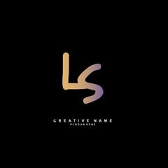 L S LS Initial logo template vector. Letter logo concept
