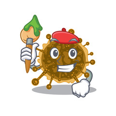 A creative negarnaviricota artist mascot design style paint with a brush
