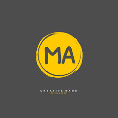 M A MA Initial logo template vector. Letter logo concept