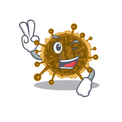 Happy negarnaviricota cartoon design concept with two fingers