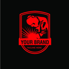 Welding logo company badge logo design, silhouette logo