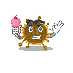 Cartoon design concept of negarnaviricota having an ice cream