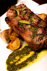 steak on plate Beef steaks to the grill meat and bbq meal
