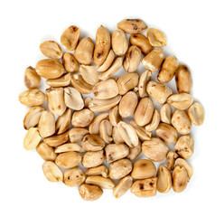 roasted peanuts isolated on white background