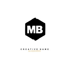 
M B MB Initial logo template vector. Letter logo concept