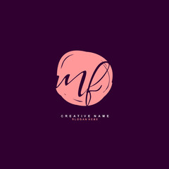 
M F MF Initial logo template vector. Letter logo concept