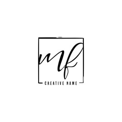 
M F MF Initial logo template vector. Letter logo concept