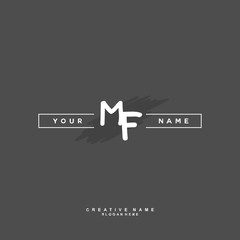 Fototapeta premium M F MF Initial logo template vector. Letter logo concept