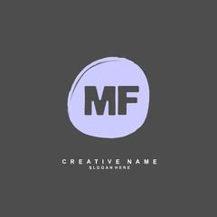 
M F MF Initial logo template vector. Letter logo concept