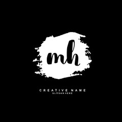 
M H MH Initial logo template vector. Letter logo concept