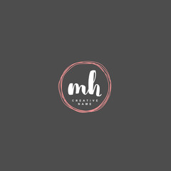 
M H MH Initial logo template vector. Letter logo concept