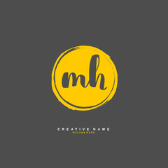 
M H MH Initial logo template vector. Letter logo concept