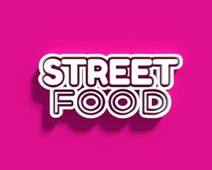 Abstract street food billboard concept. 3D rendering.