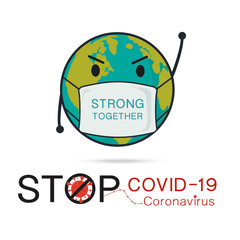 Stop COVID-19 coronavirus vector illustration.