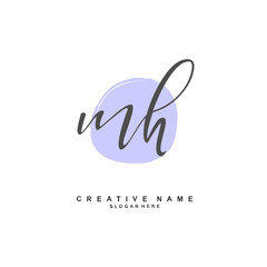 
M H MH Initial logo template vector. Letter logo concept