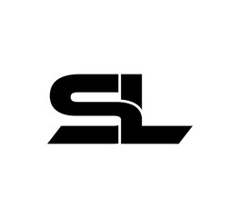 Initial 2 letter Logo Modern Simple Black SL