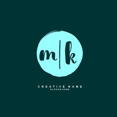 
M K MK Initial logo template vector. Letter logo concept