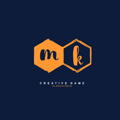 
M K MK Initial logo template vector. Letter logo concept