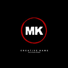 
M K MK Initial logo template vector. Letter logo concept