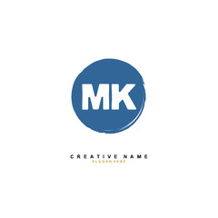 
M K MK Initial logo template vector. Letter logo concept