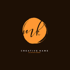 
M K MK Initial logo template vector. Letter logo concept
