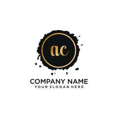 Fototapeta premium AC initial Handwriting logo vector templates