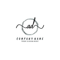 AD initial Handwriting logo vector templates