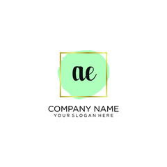 AE initial Handwriting logo vector templates